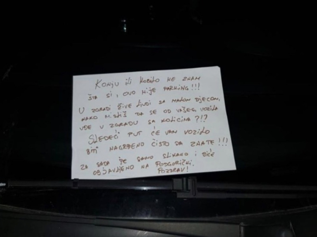 Poruka nezadovoljnog Podgoričana