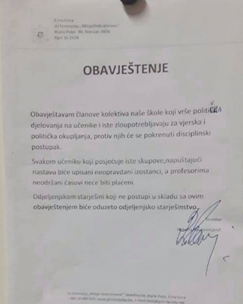 Obaveštenje za đake