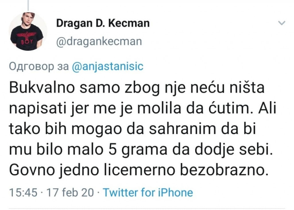 Twitter, Sergej Trifunović, Dragan D. Kecman