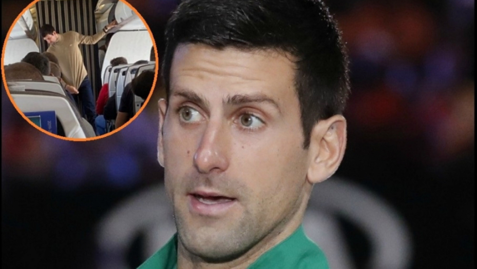 Novak Đoković u avionu