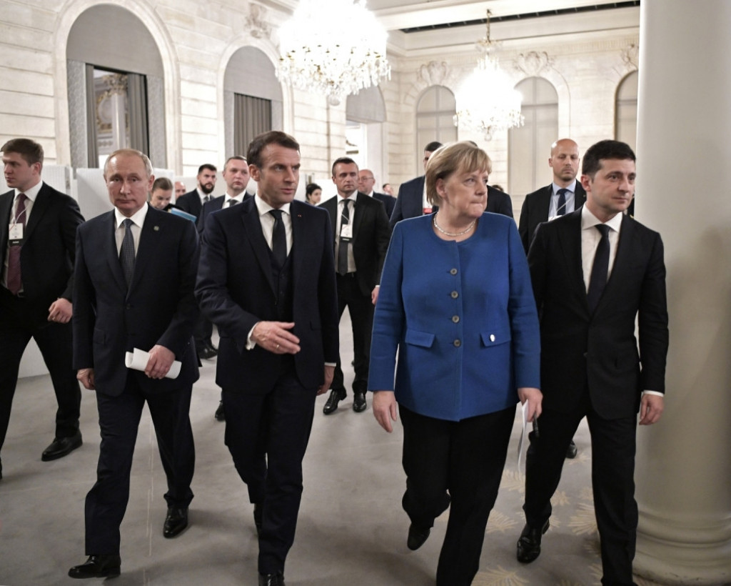 Angela Merkel, Emanuel Makron, Vladimir Putin
