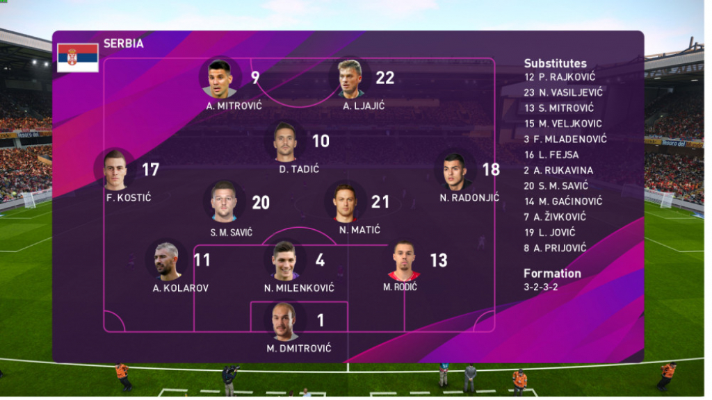 Fudbalska reprezentacija Srbije u PES-u