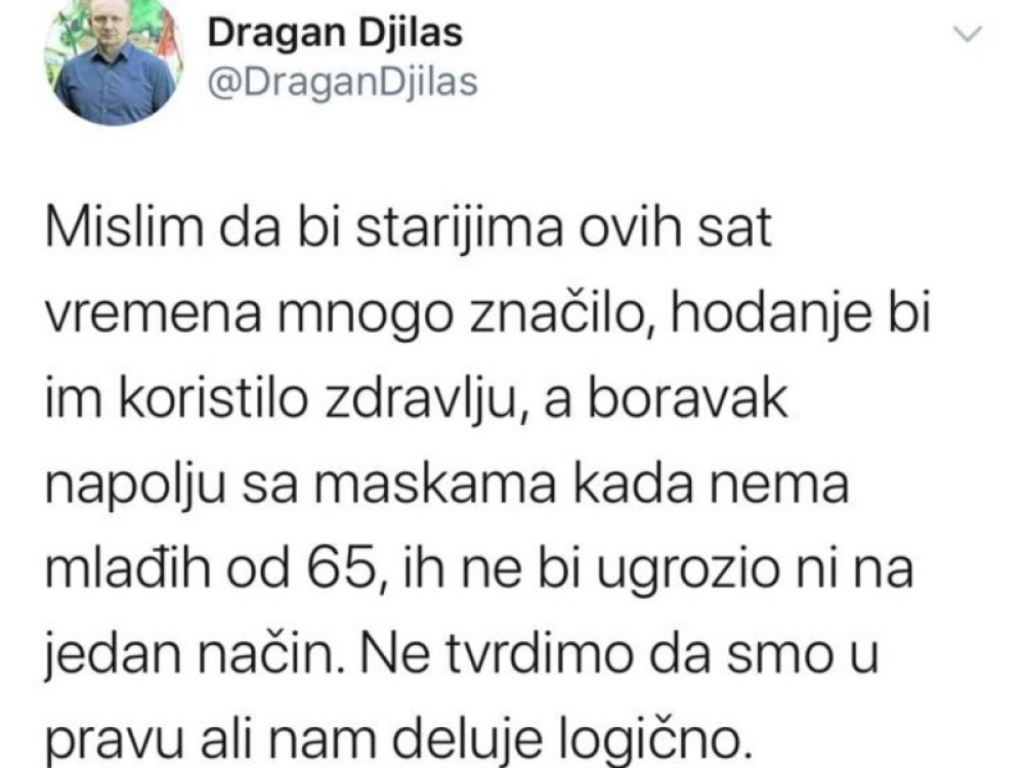 Tvit Dragan Đilasa