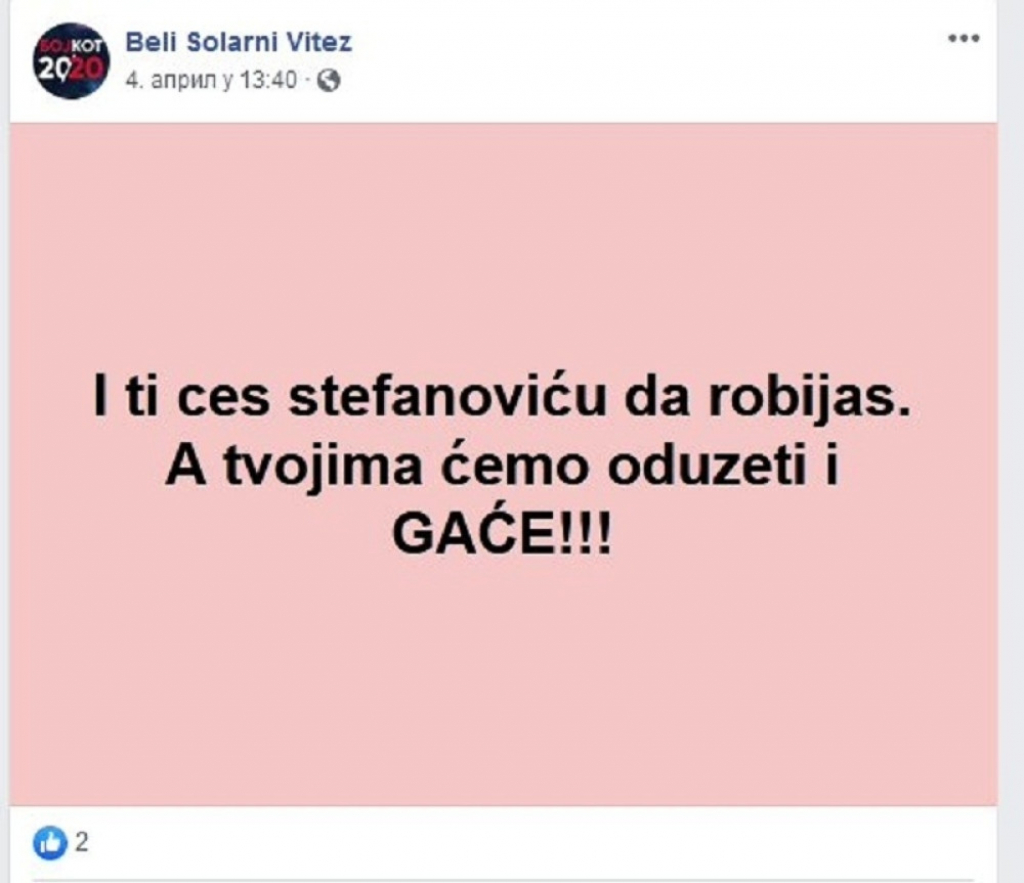 Pretnje uputio i ministru Nebojši Stefanoviću