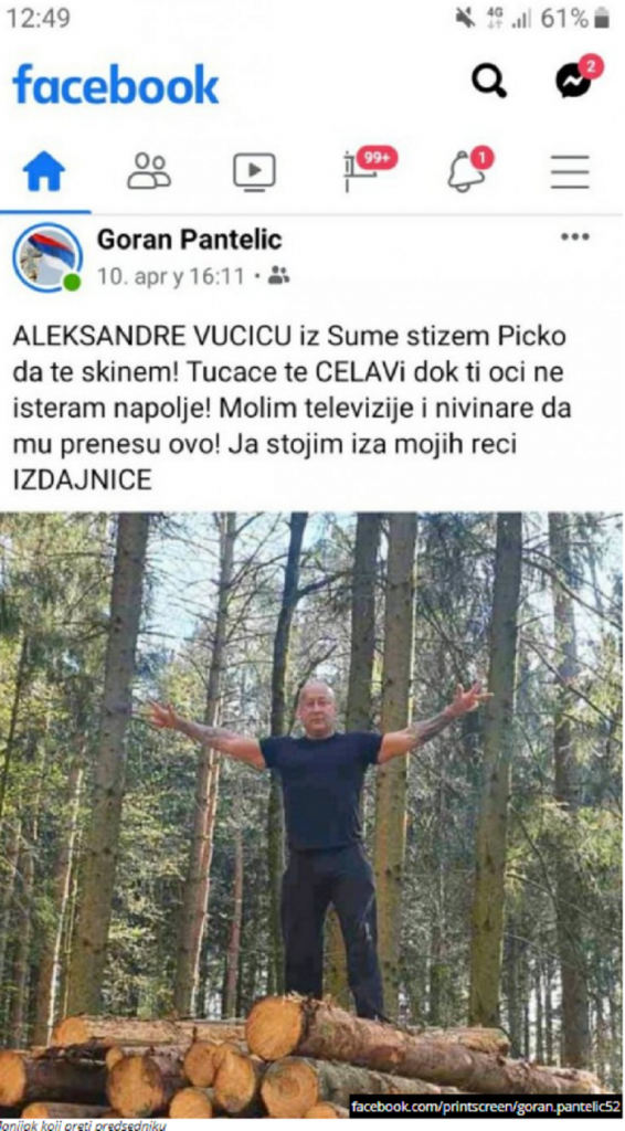 pretnje Aleksandru Vučiću