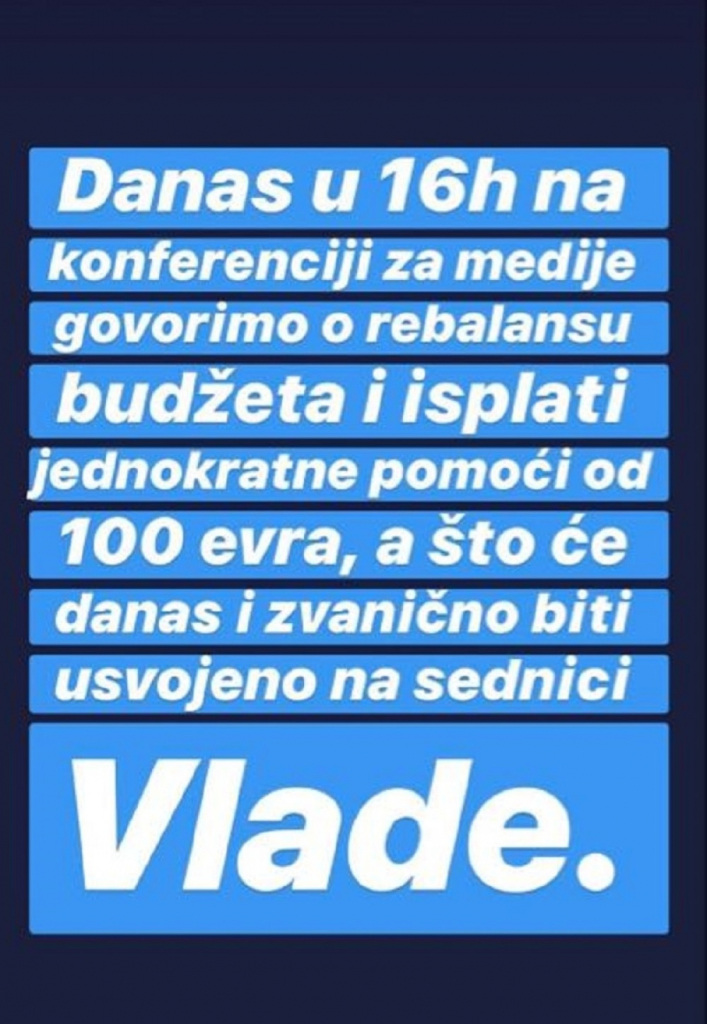 Siniša Mali na Instagramu