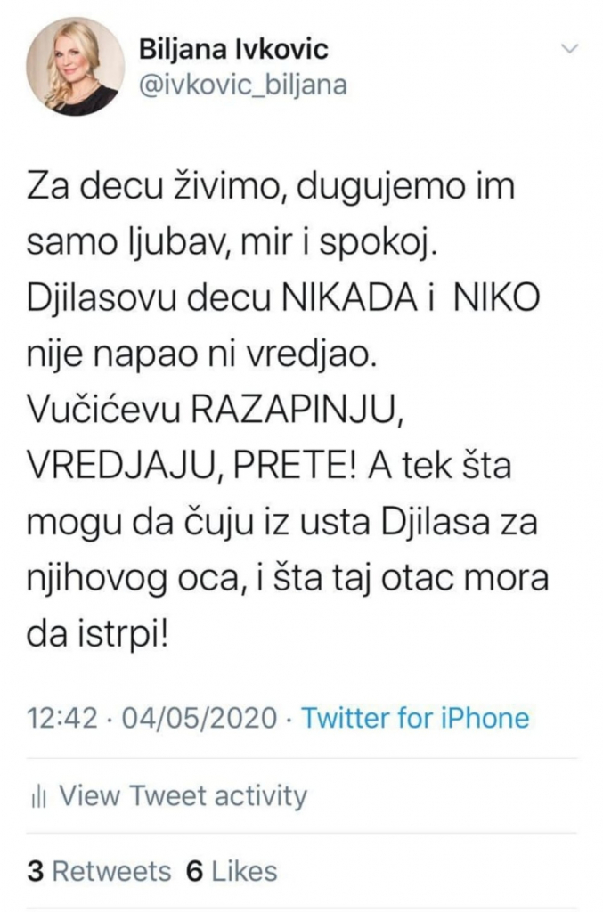 Biljana Ivković tviter