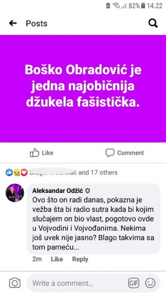 Komentar Aleksandra Odžića