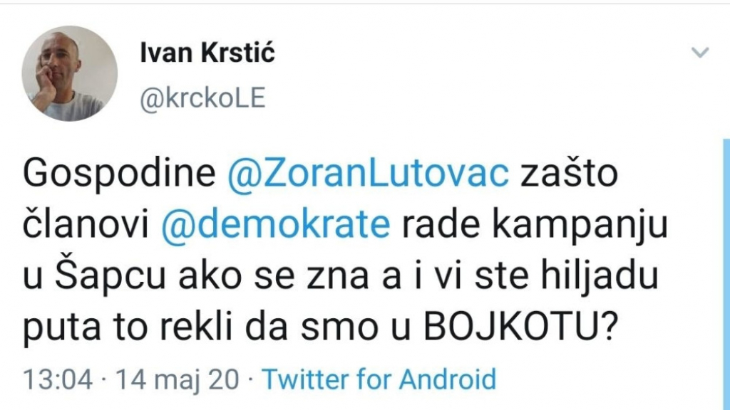 Tvit Ivana Krstića
