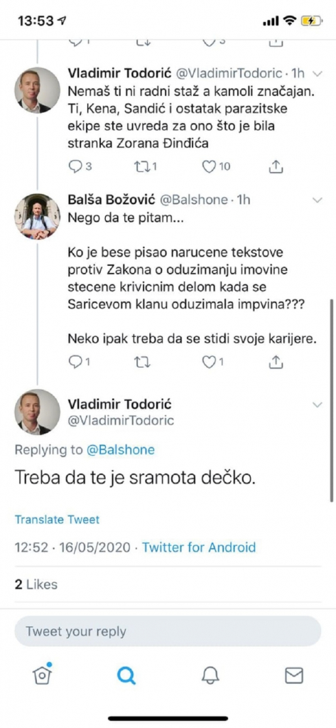 Prepiska Vladimira Todorića i Balše Božovića