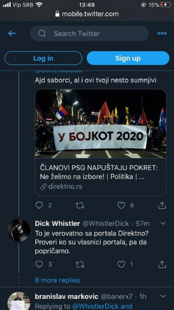 Tvit Sergeja Trifunovića