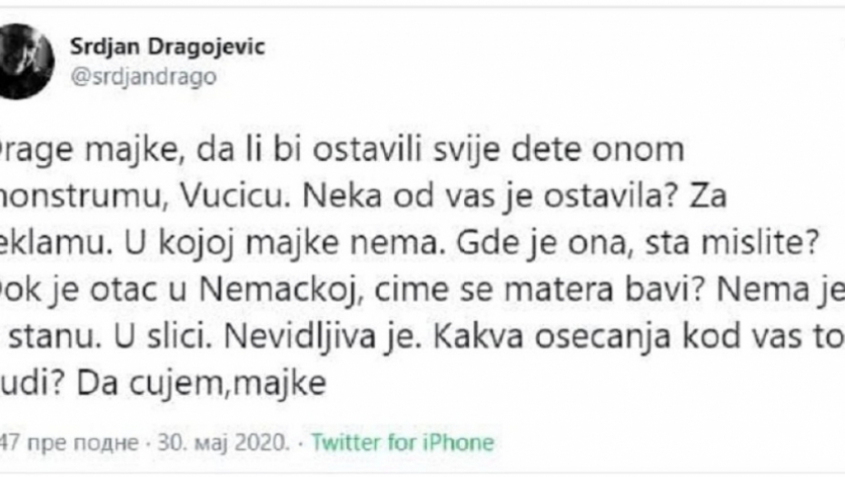 Uvrede na Tviteru na račun predizbornog spota