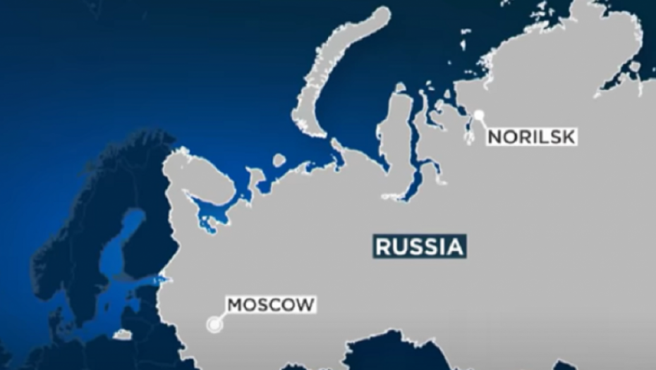 Noriljsk, Sibir, Rusija, izlivanje dizela