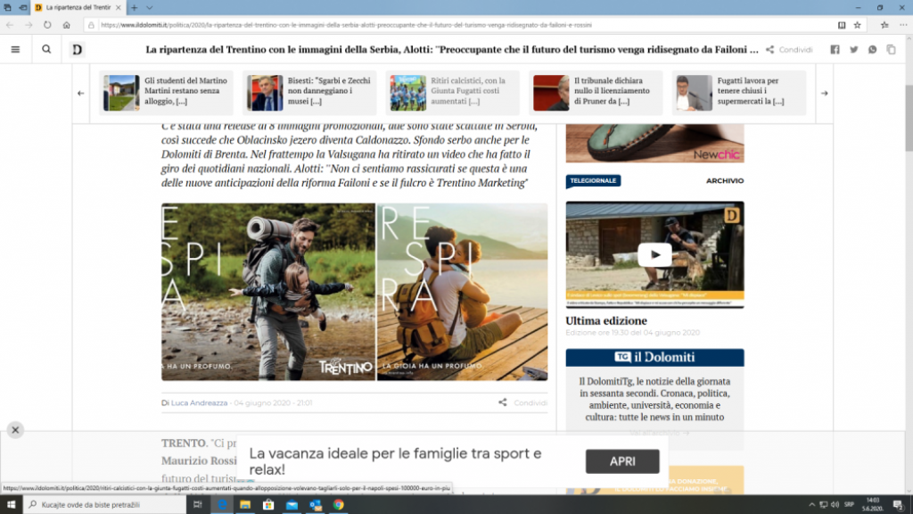 Oblačinsko jezero umesto Trenta