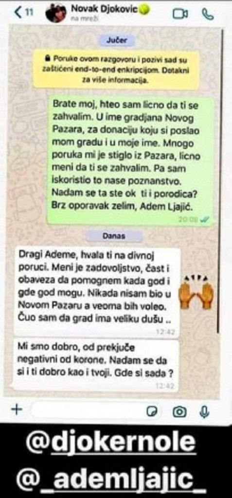 Prepiska Đokovića i Ljajića