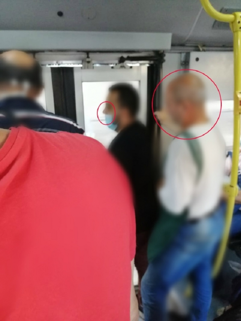 pogrešno nošenje zaštitne maske