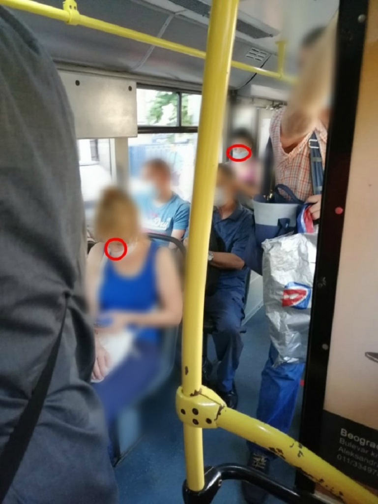 pogrešno nošenje zaštitne maske