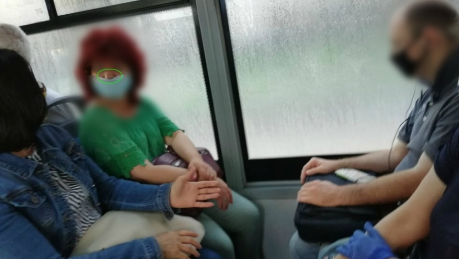 pogrešno nošenje zaštitne maske