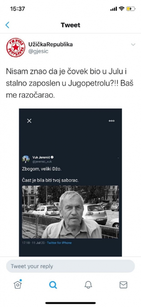 Ješić odgovara Jeremiću