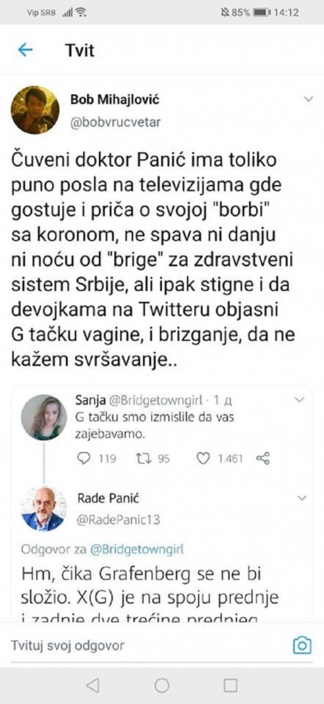 Rade Panić na Twiteru