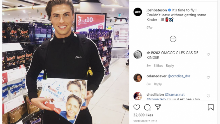 Džoš Bejtson, dečak, Kinder čokolada