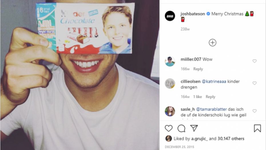 Džoš Bejtson, dečak, Kinder čokolada