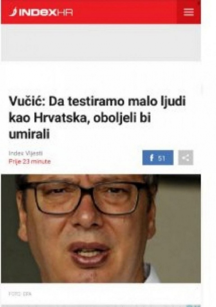 hrvatski mediji o Vučiću