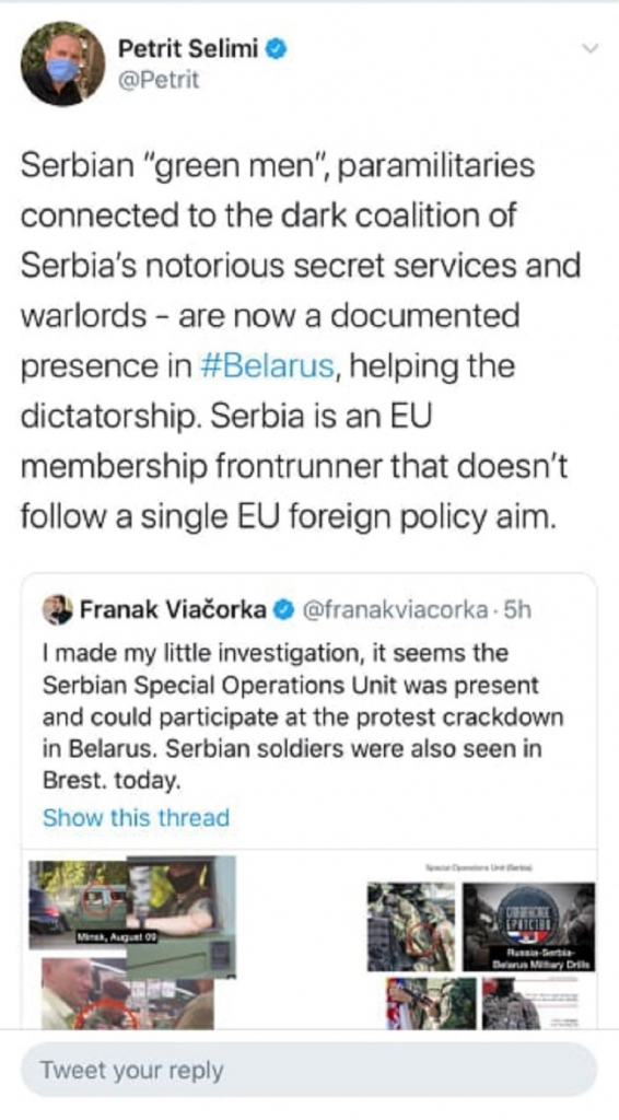 &Scaron;irenje laži o ume&scaron;anosti Vojske Srbije u proteste u Belorusiji