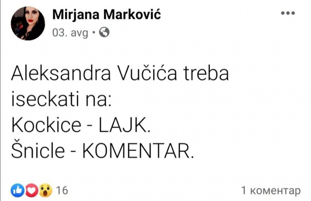 Pretnje smrću predsedniku Vučiću