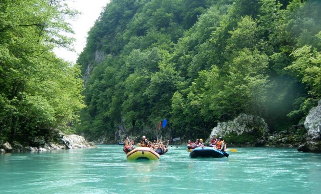 Priroda,reka,čamac, veslač, reka Tara