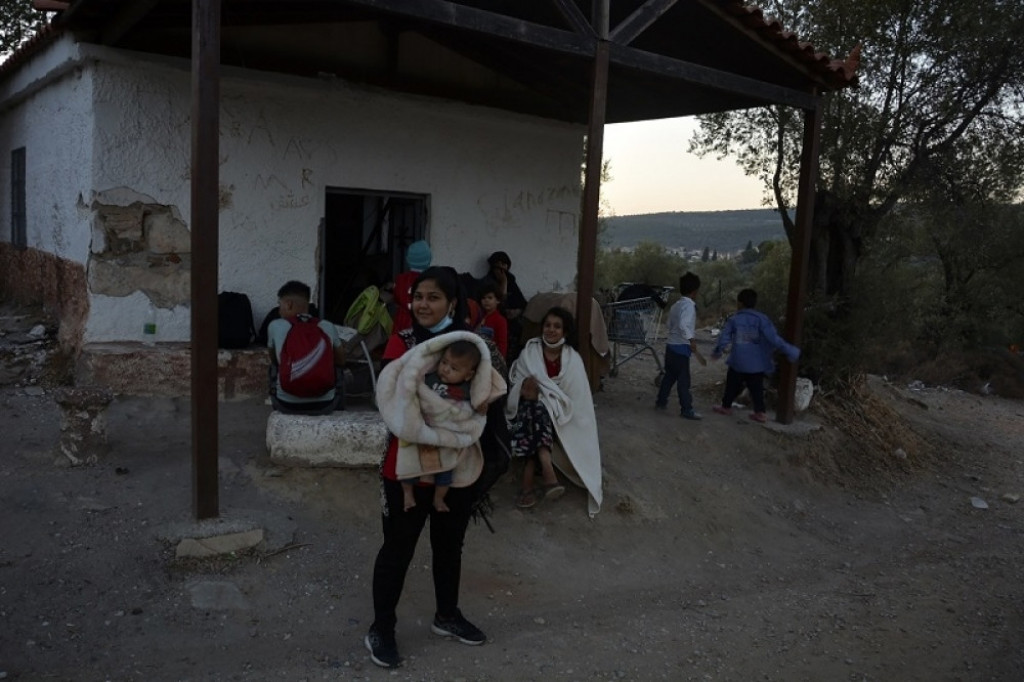 Morija, Lezbos, Grčka, migranti, kamp, požar