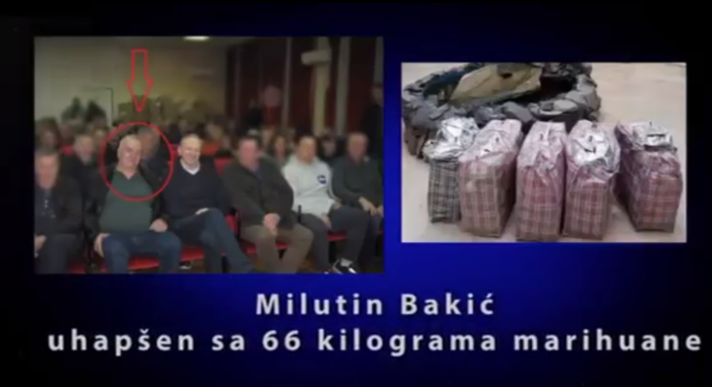 Milutin Bakić je uhapšen sa 66 kilograma droge