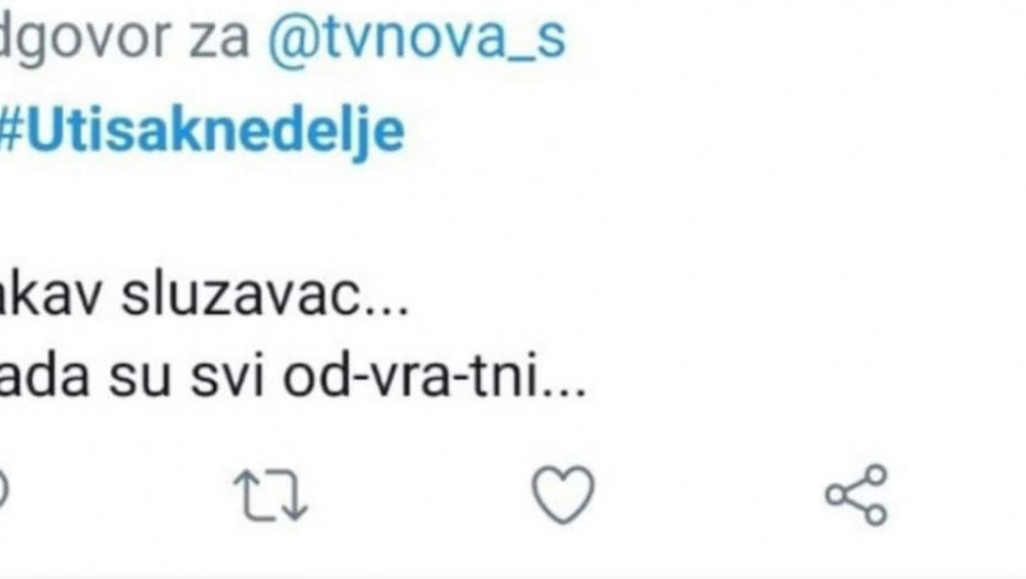 Tvitovi na račun Utiska nedelje