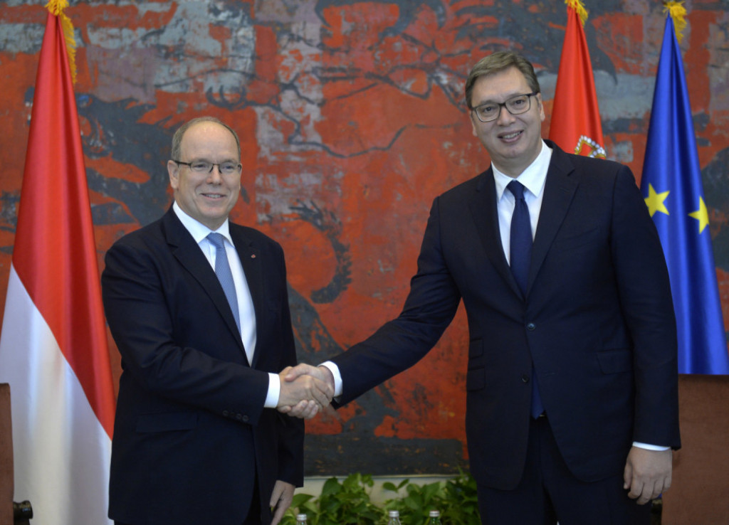 Albert II i Aleksandar Vučić