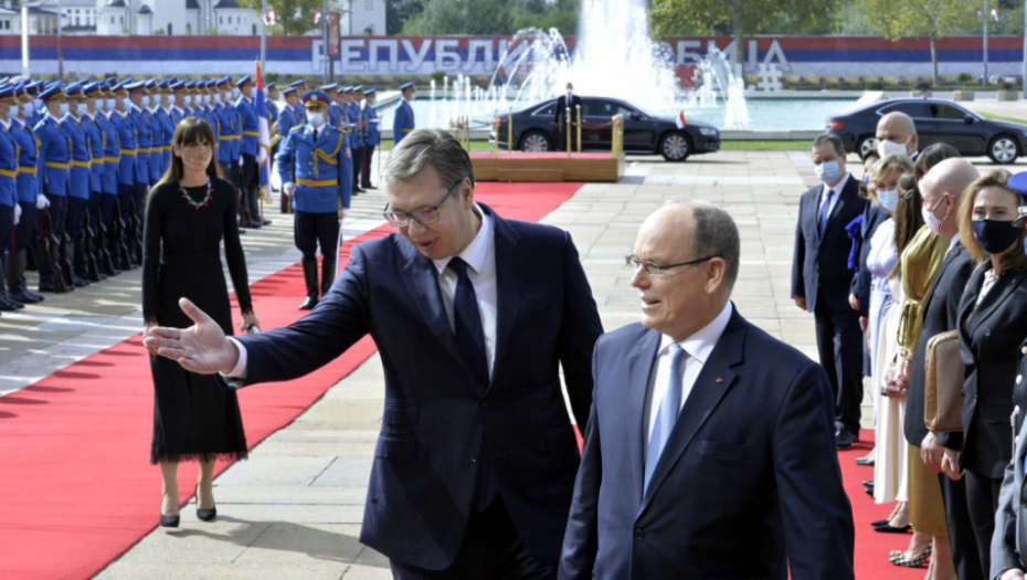 Albert II i Aleksandar Vučić