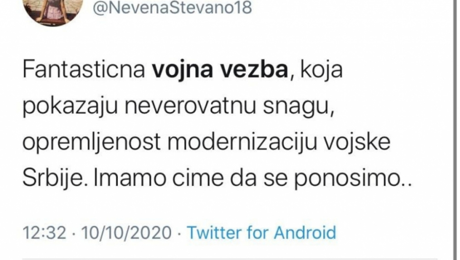 Tvitovi na račun srpske vojske
