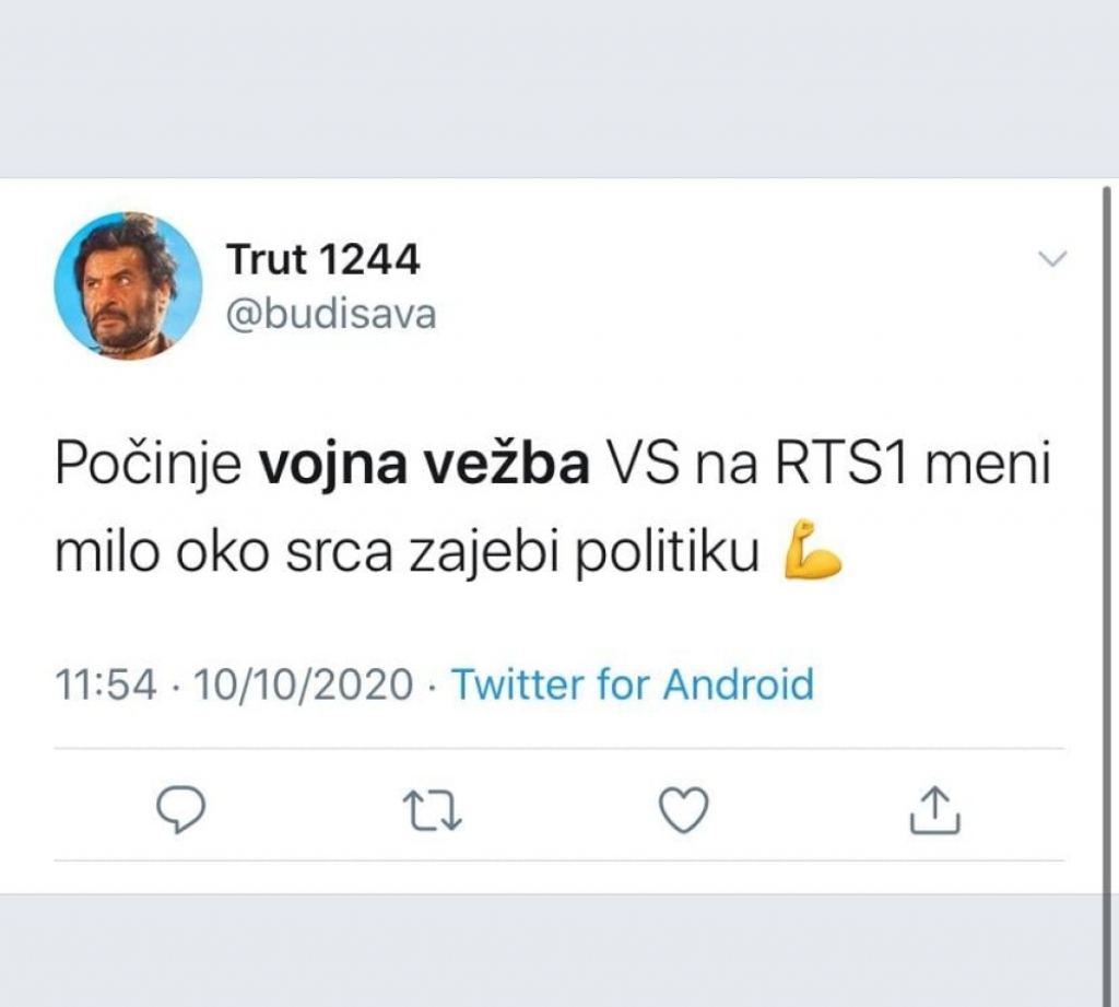 Tvitovi na račun srpske vojske