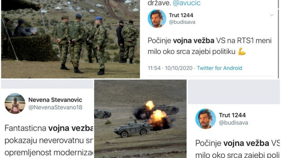 Tvitovi na račun srpske vojske