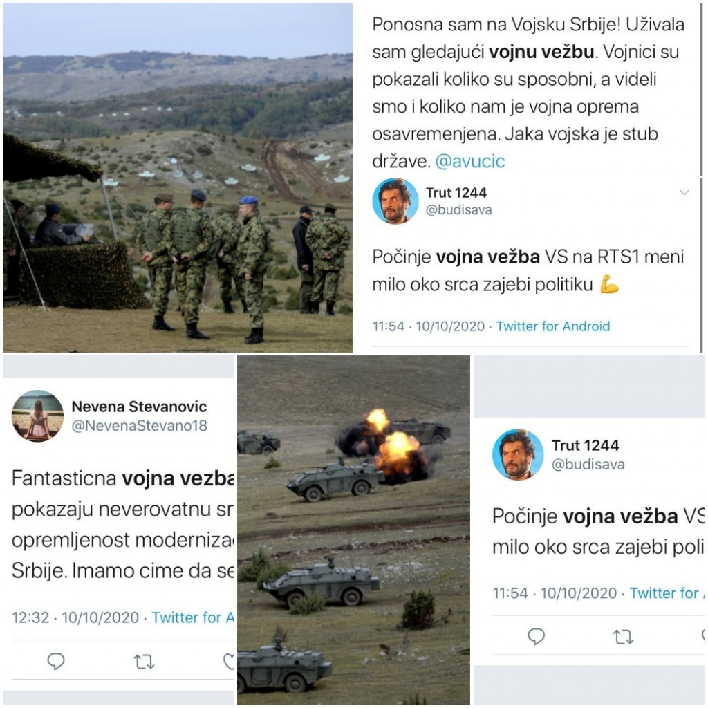 Tvitovi na račun srpske vojske