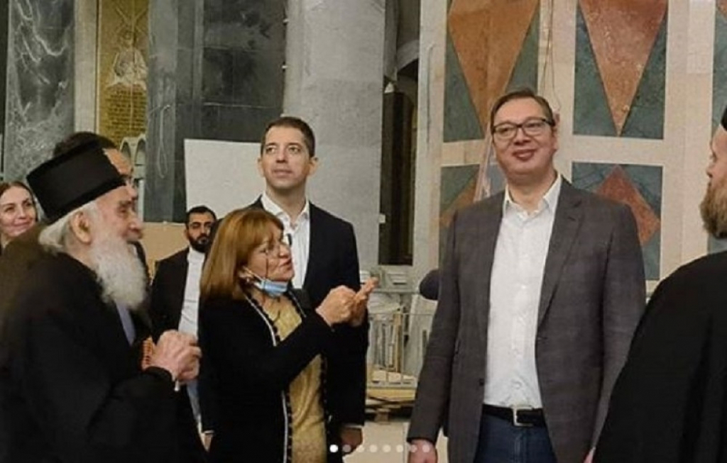 Vučić u obilasku radova na uređenju Hrama Svetog Save