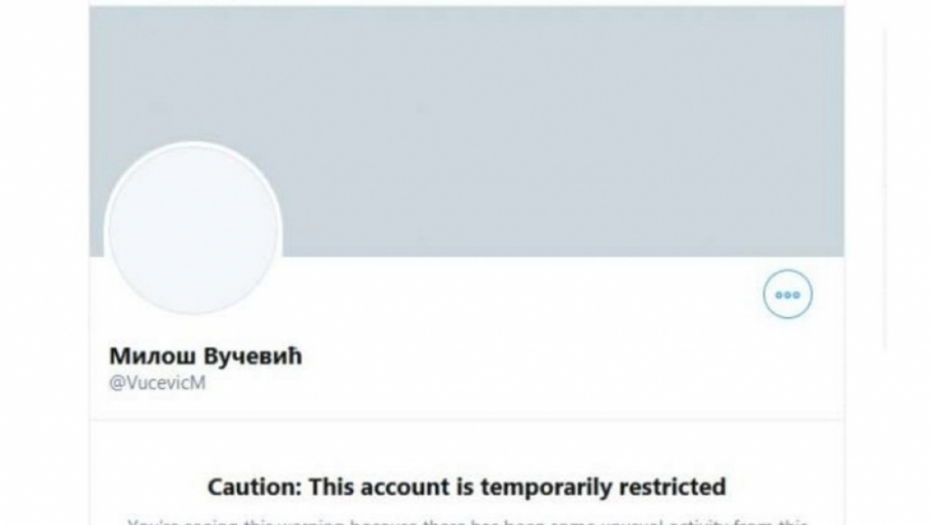 Suspendovali tviter nalog