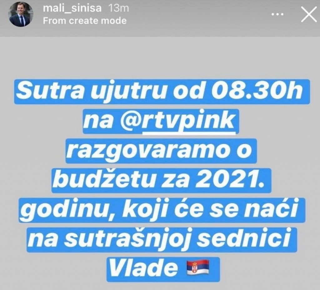 Najava Siniše Malog