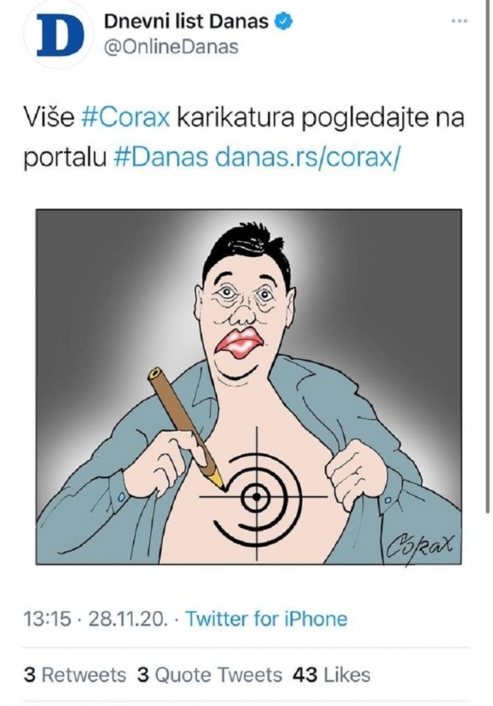 Predsednik Aleksandar Vučić, karikatura