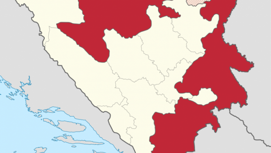 Republika Srpska na mapi BiH. 