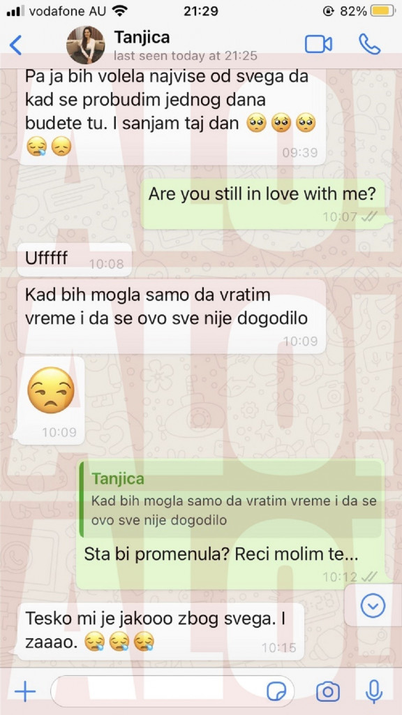 Tanja Savić i Dušan Jovančević prepiska