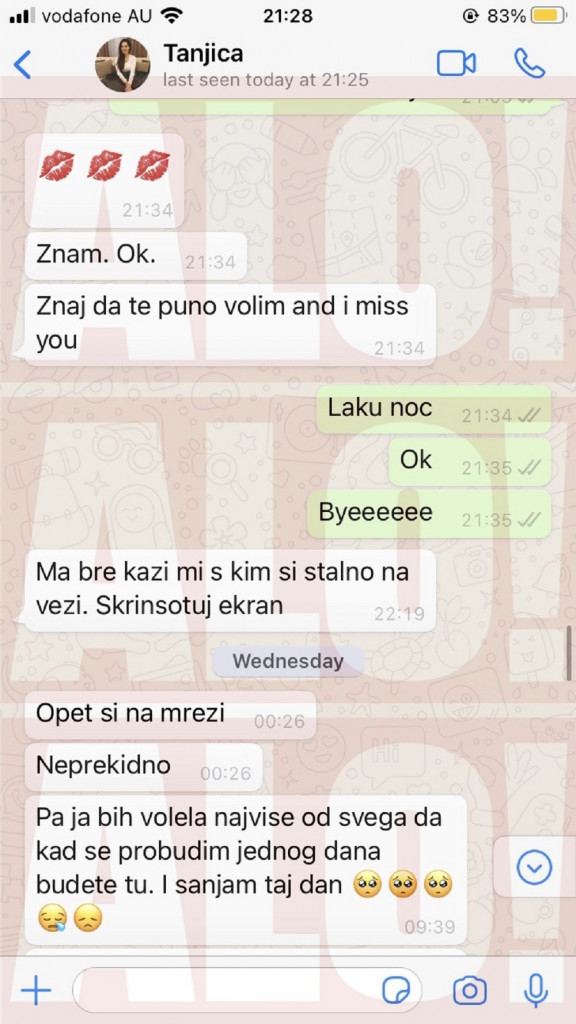 Tanja Savić i Dušan Jovančević prepiska