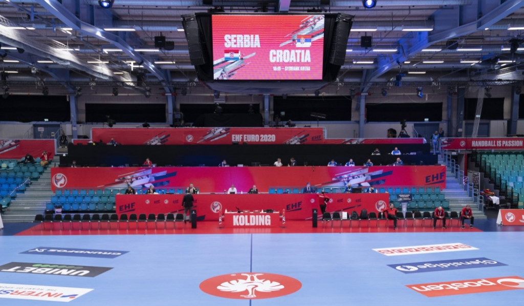 dvorana u Koldingu pred meč Srbija - Hrvatska