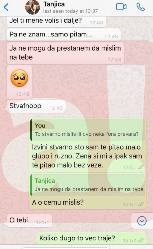Prepiska između Tanje Sabić i supruga, Tanja Savić