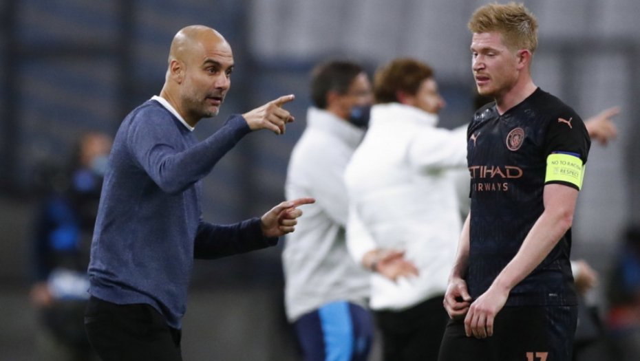 Pep Gvardiola Kevin De Brujne