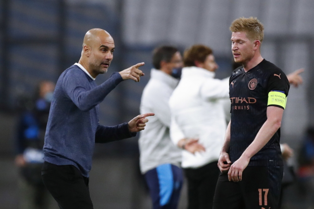 Pep Gvardiola Kevin De Brujne